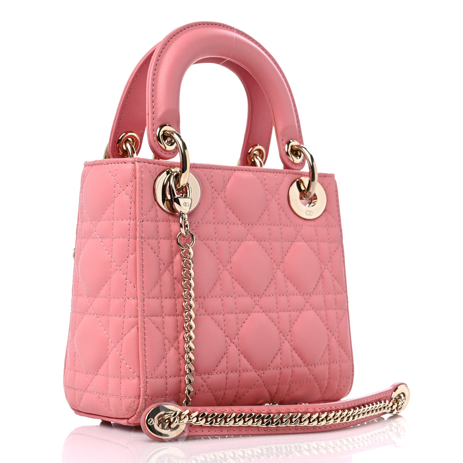 Christian Dior Lambskin Cannage Mini Lady Dior Pink 3 of 10