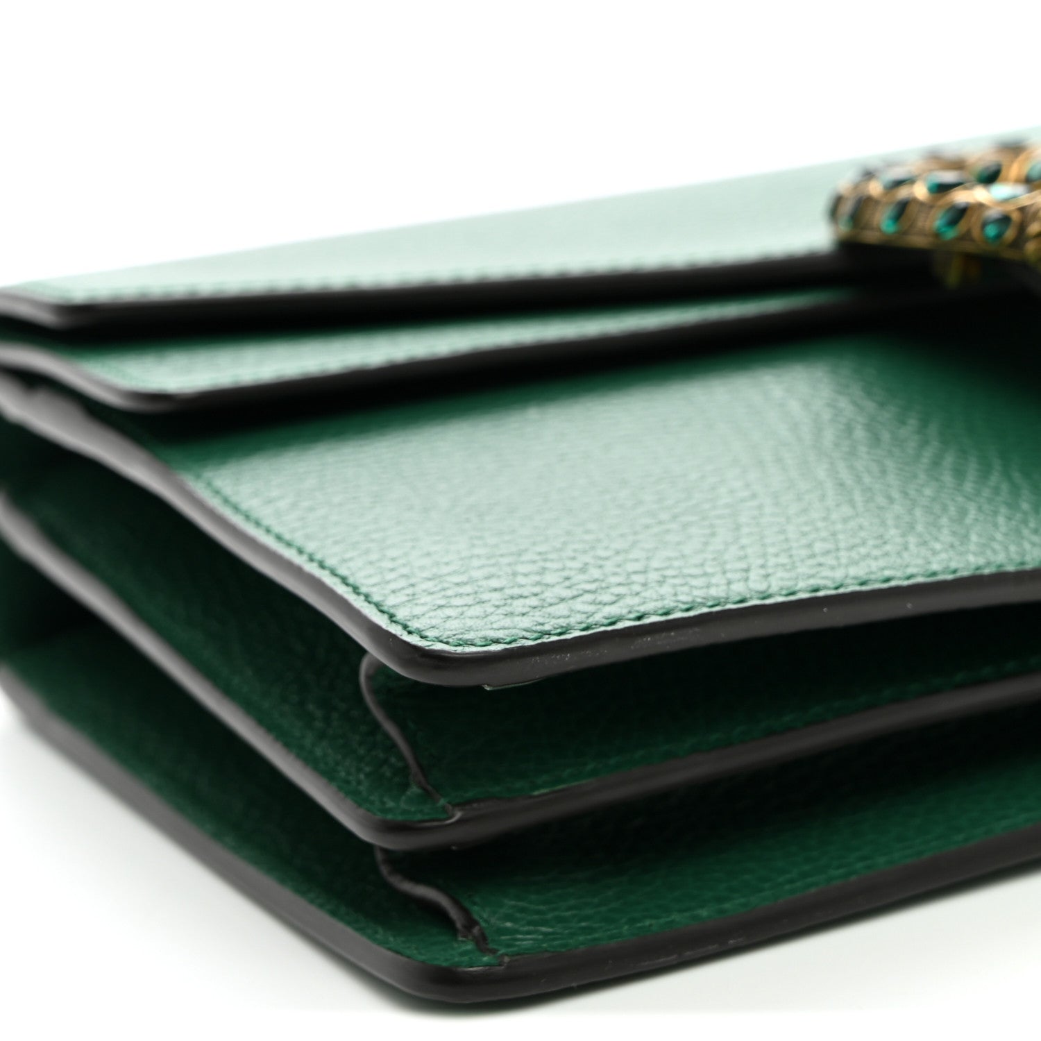 Gucci Pebbled Calfskin Small Dionysus Shoulder Bag Emerald 8 of 9
