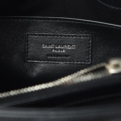 Saint Laurent Calfskin Y Quilted Monogram Small Loulou Chain Satchel Black 7 of 12