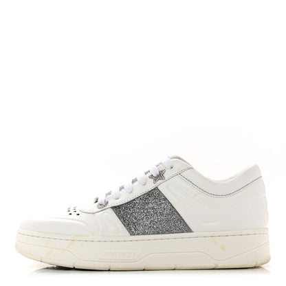 Jimmy Choo Calfskin Glitter Hawaii Sneakers 36 White 1 of 6