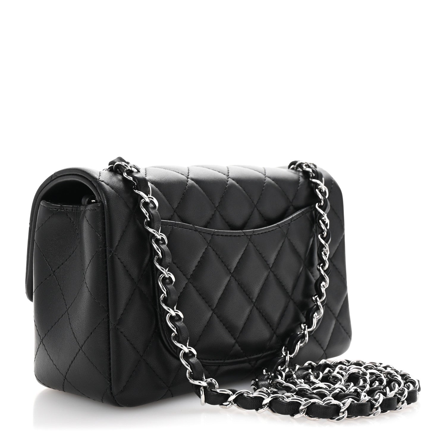 Chanel Lambskin Quilted Mini Rectangular Flap Black 3 of 10