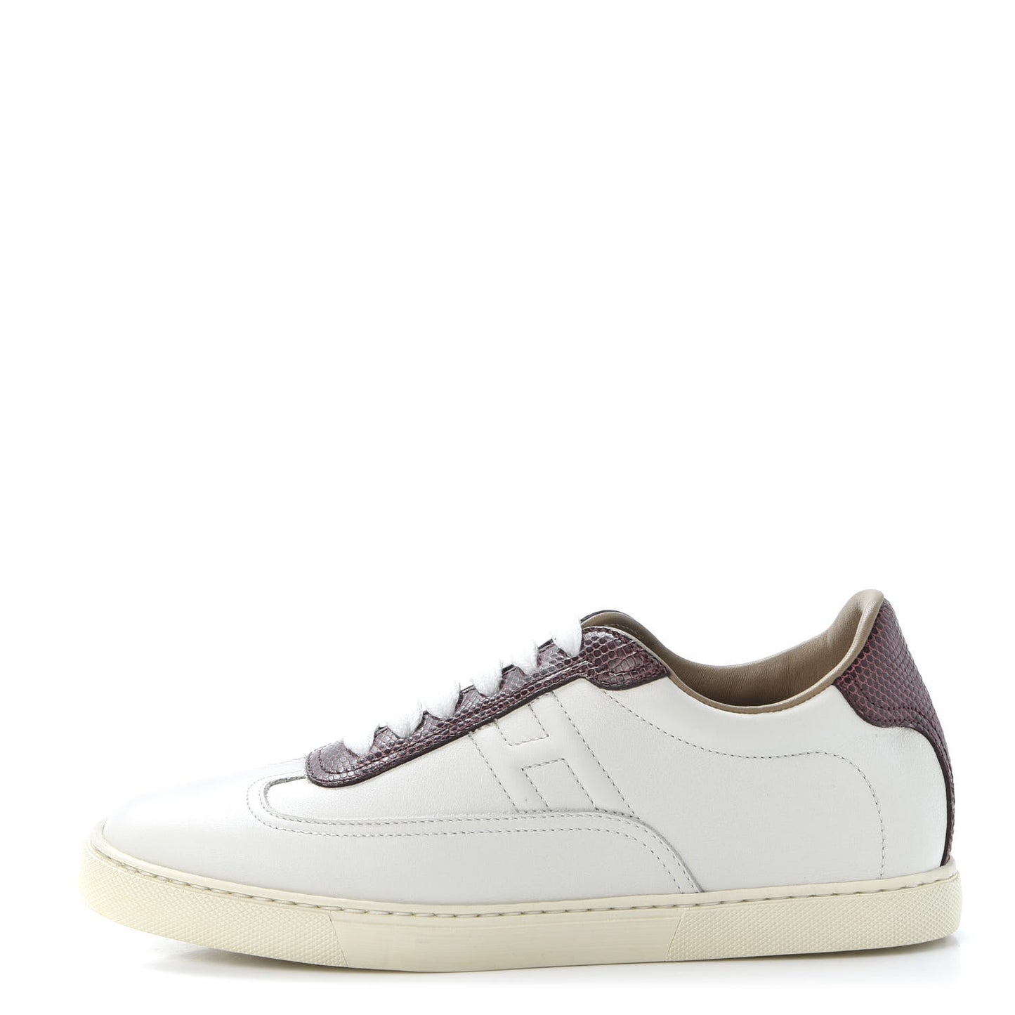 Calfskin Lizard Womens Quicker Sneakers 36 White Bordeaux