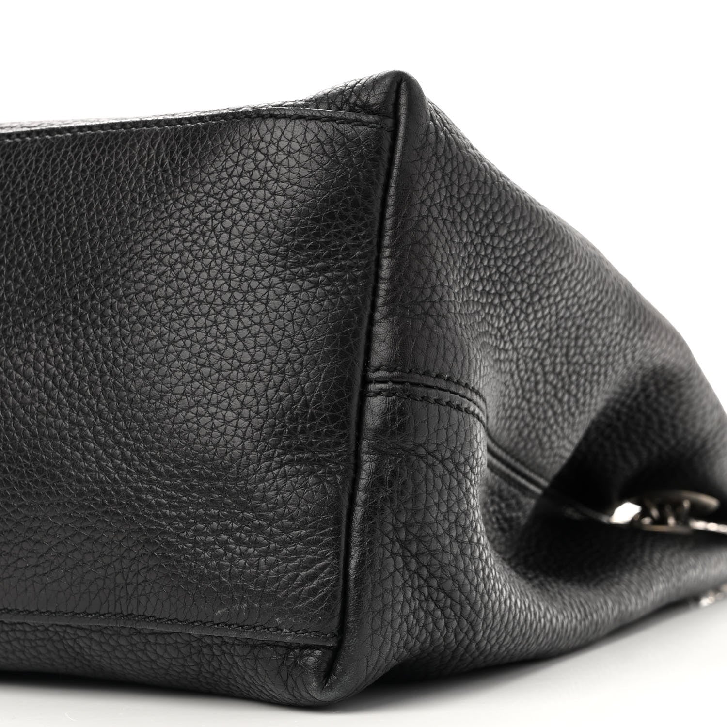 Gucci Pebbled Calfskin Studded Medium Soho Chain Shoulder Bag Black 10 of 14