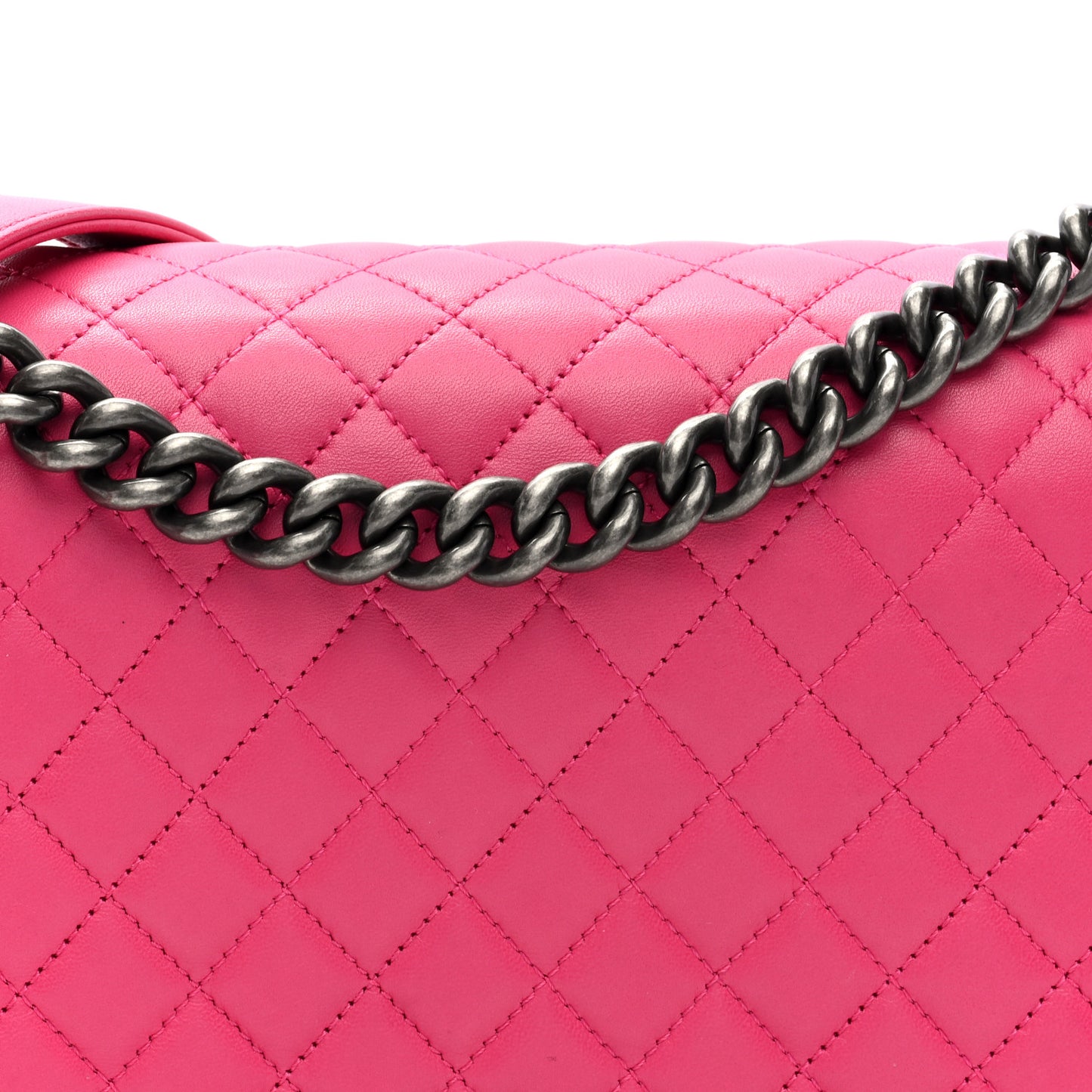 Lambskin Quilted New Medium Boy Flap Pink