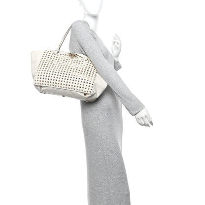 Valentino Garavani Vitello Medium Rockstud All Over Tote White 2 of 9