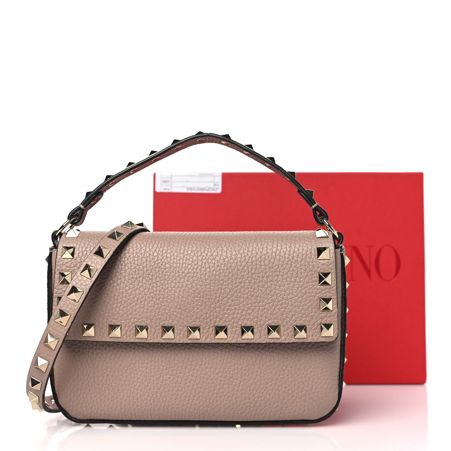 Valentino Garavani Grainy Calfskin Rockstud Crossbody Pouch Poudre 10 of 10