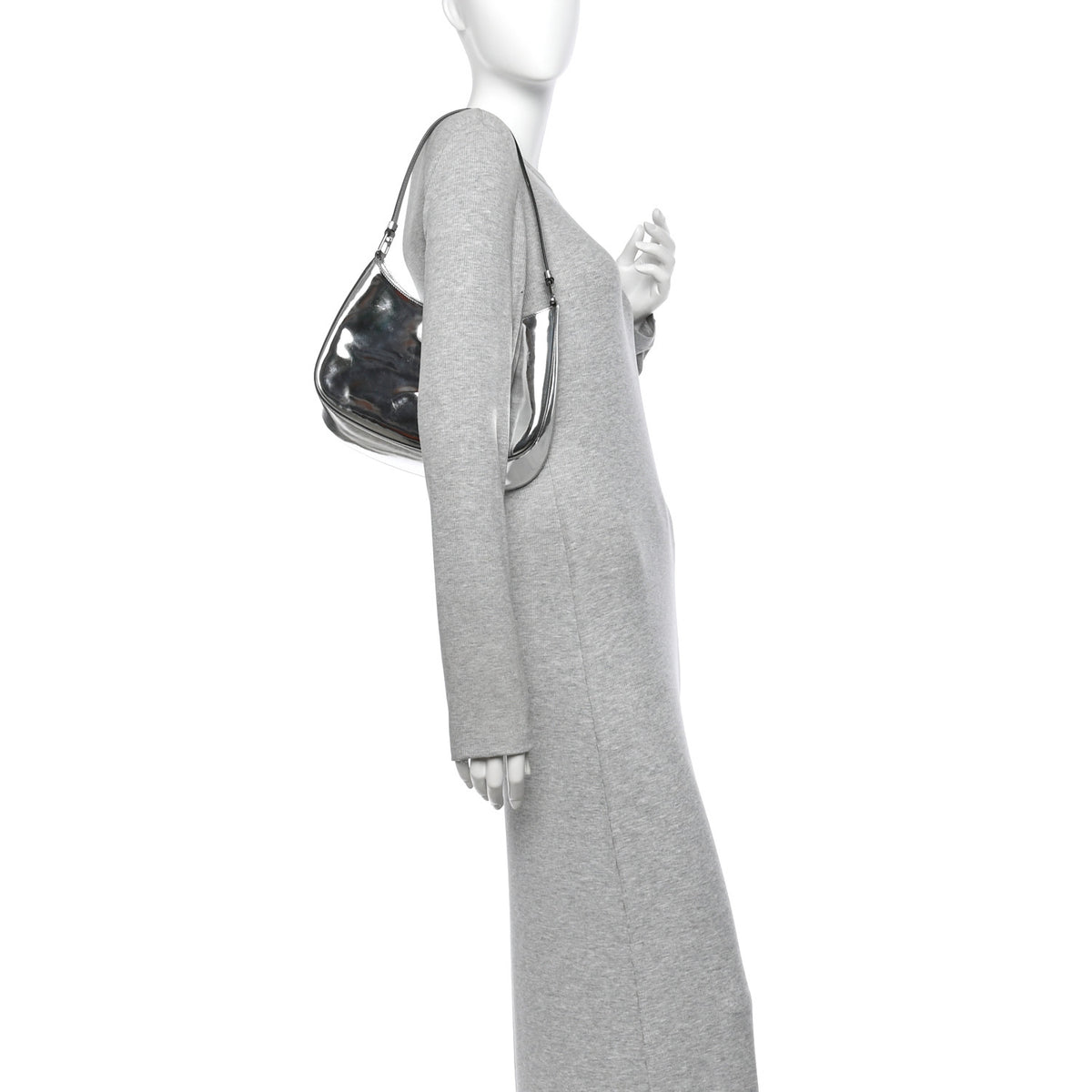 Spazzolato Cleo Shoulder Bag Argento