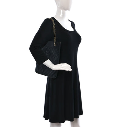 Chanel Lambskin Quilted Flat Tote Black 2 of 12