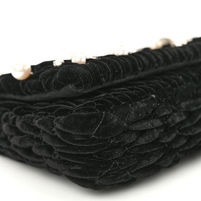 Miu Miu Velvet Matelasse Crystal Pearl Chain Shoulder Bag Black 9 of 10