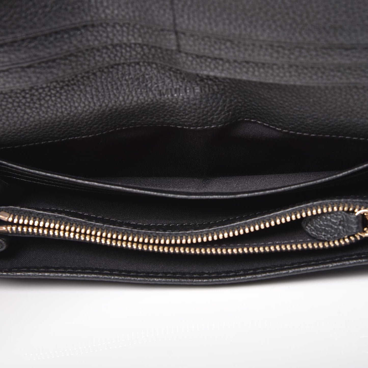 Classic Grain Small Tree Continental Wallet Black
