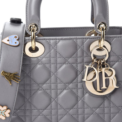 Christian Dior Lambskin Cannage Small Lucky Badges My Lady Dior Gris 10 of 10