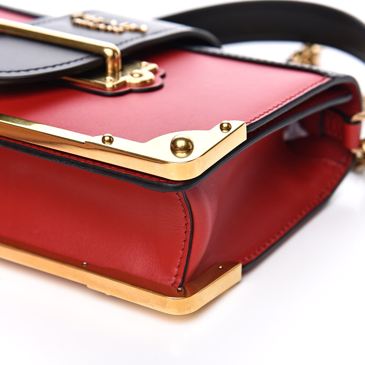 City Calfskin Saffiano Cahier Bag Fuoco Black