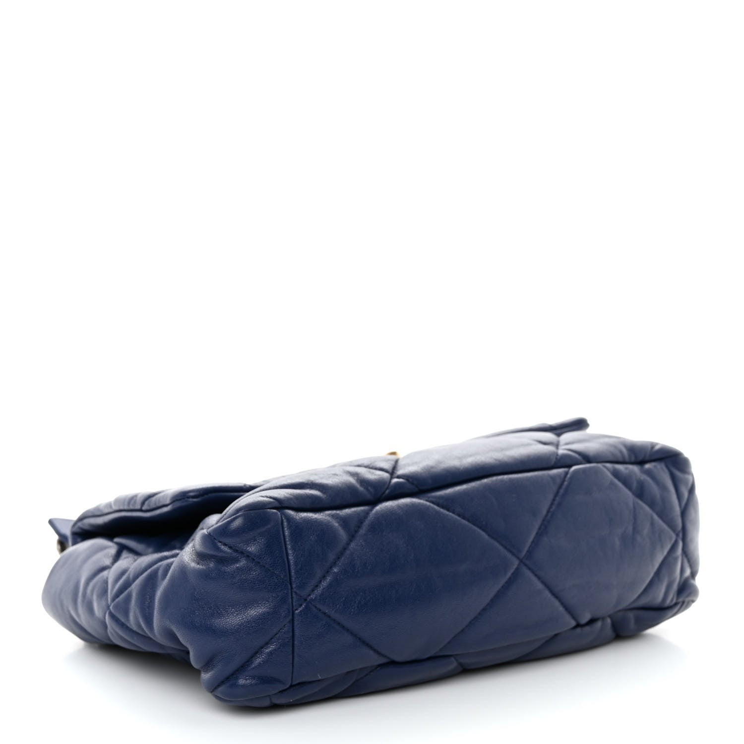 Chanel Goatskin Quilted Large Chanel 19 Flap Dark Blue 4 of 10