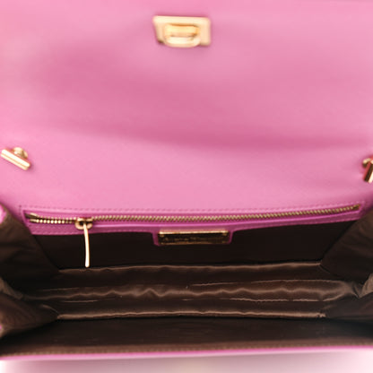 Salvatore Ferragamo Printed Calfskin Ginny Shoulder Bag Anemone 5 of 9