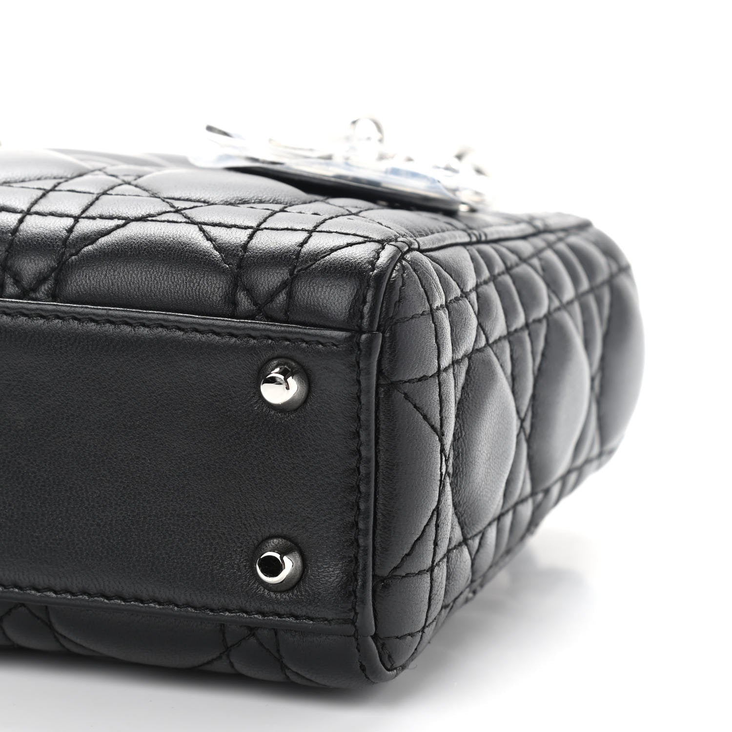 Christian Dior Lambskin Cannage Mini Lady Dior Black 9 of 12