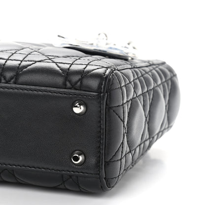 Christian Dior Lambskin Cannage Mini Lady Dior Black 9 of 12