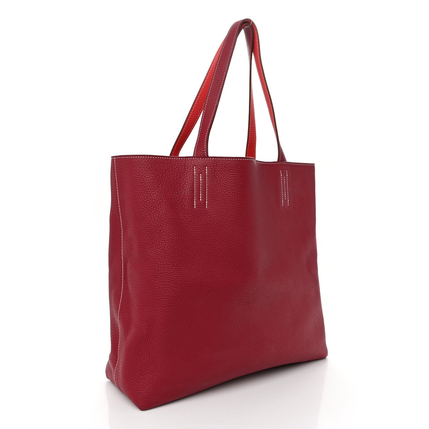 Taurillon Clemence Double Sens 45 Reversible Tote Rubis Rose Jaipur