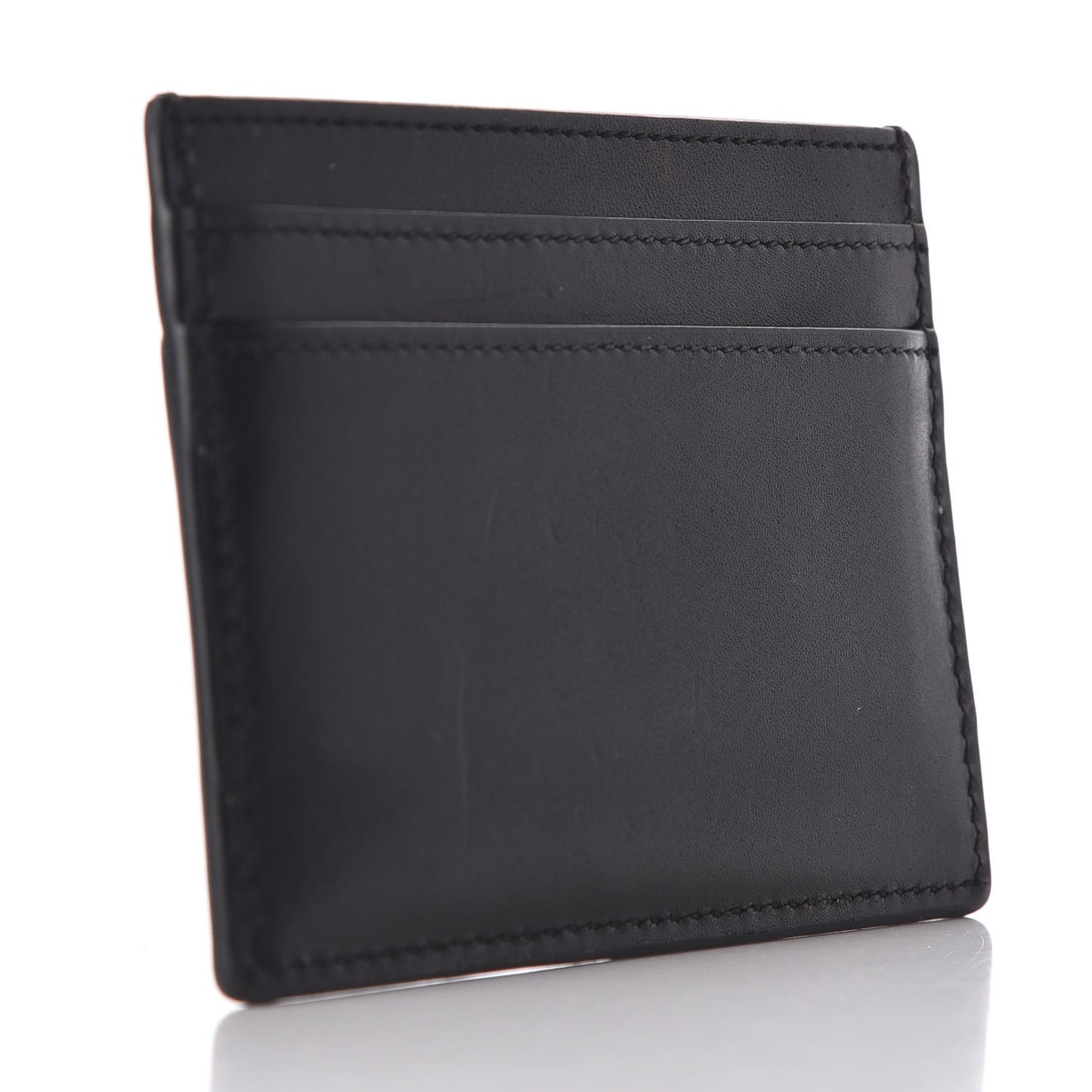 Calfskin Monogram Credit Card Case Black