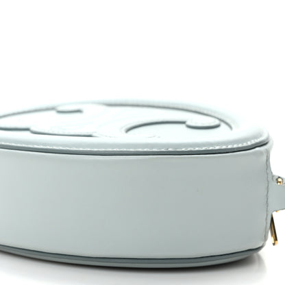 Celine Smooth Calfskin Cuir Small Triomphe Oval Crossbody Purse Soft Blue 10 of 10