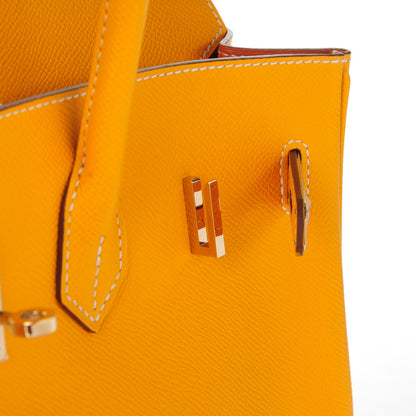 Hermes Epsom Candy Birkin 35 Jaune D'Or Potiron 17 of 25