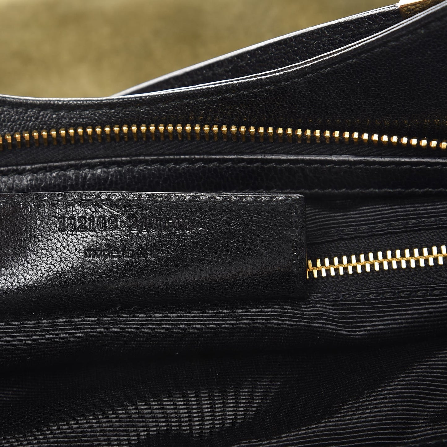 Suede Tote Bag Olive Black