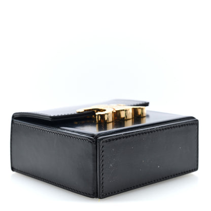 Celine Shiny Calfskin Triomphe Mini Chain Box Bag Black 4 of 9