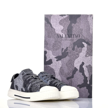 Valentino Garavani Cotton Felt Camouflage Womens Low Top Sneakers 38 Grey 8 of 8