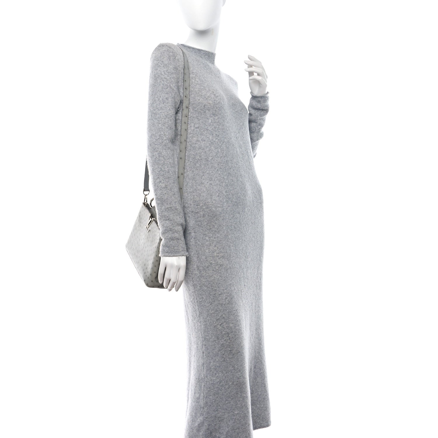 Louis Vuitton Ostrich Capucines BB Gris 2 of 9