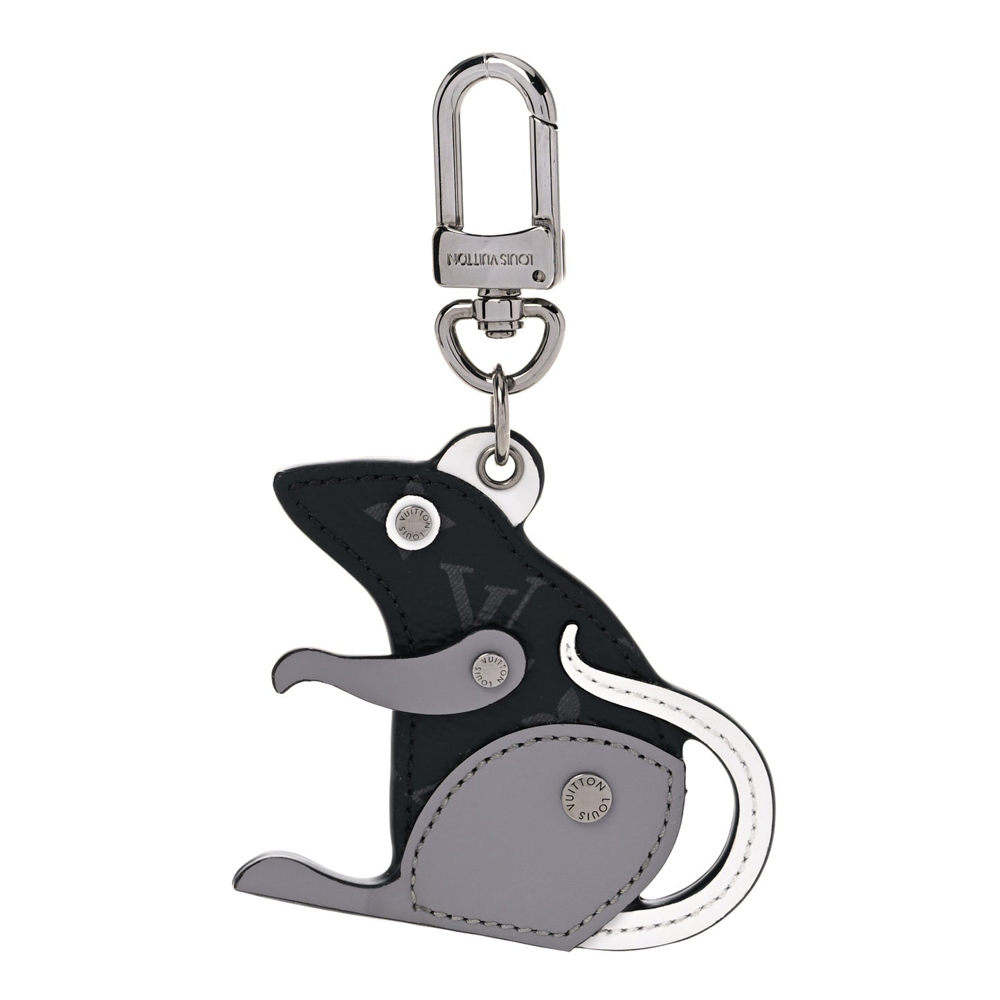 Calfskin Monogram Eclipse Rat Bag Charm Key Holder