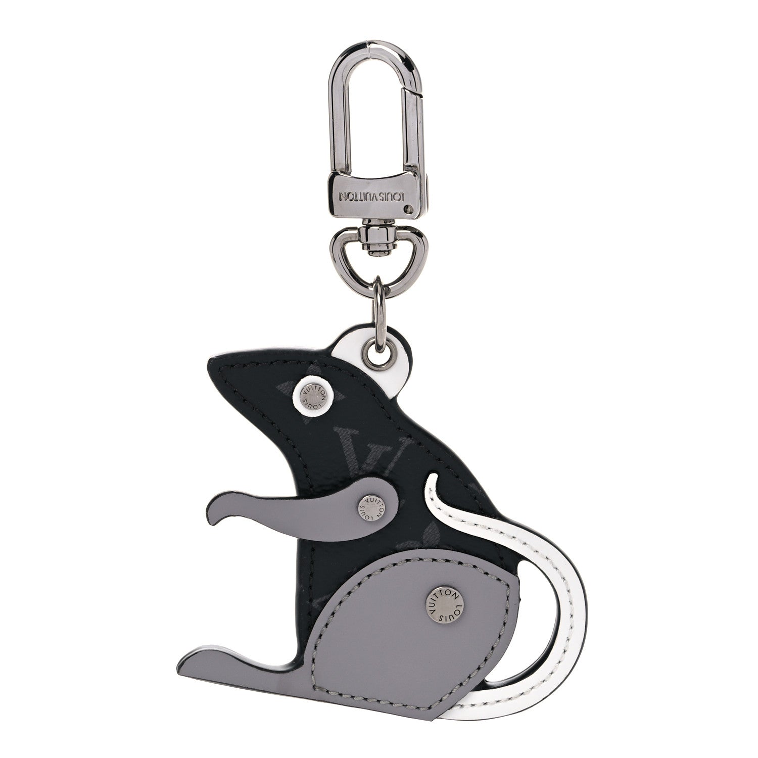Louis Vuitton Calfskin Monogram Eclipse Rat Bag Charm Key Holder 1 of 3
