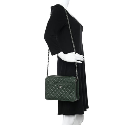 Chanel Aged Calfskin Quilted Large Working Vibe Camera Case Khaki 2 of 10