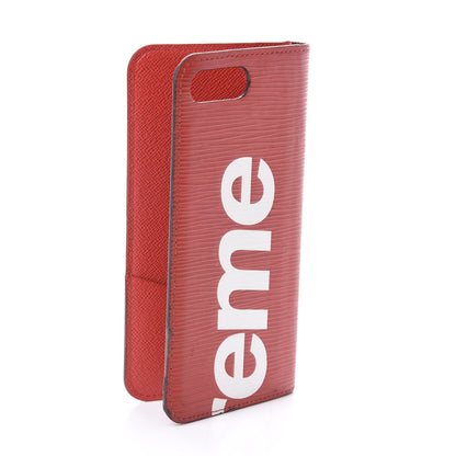Louis Vuitton X SUPREME Epi iPhone 7 Plus Folio Case Red 3 of 8
