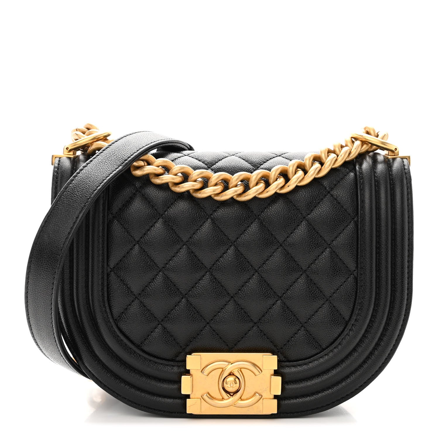 Chanel Caviar Quilted Small Boy Messenger Bag Black 1 of 10
