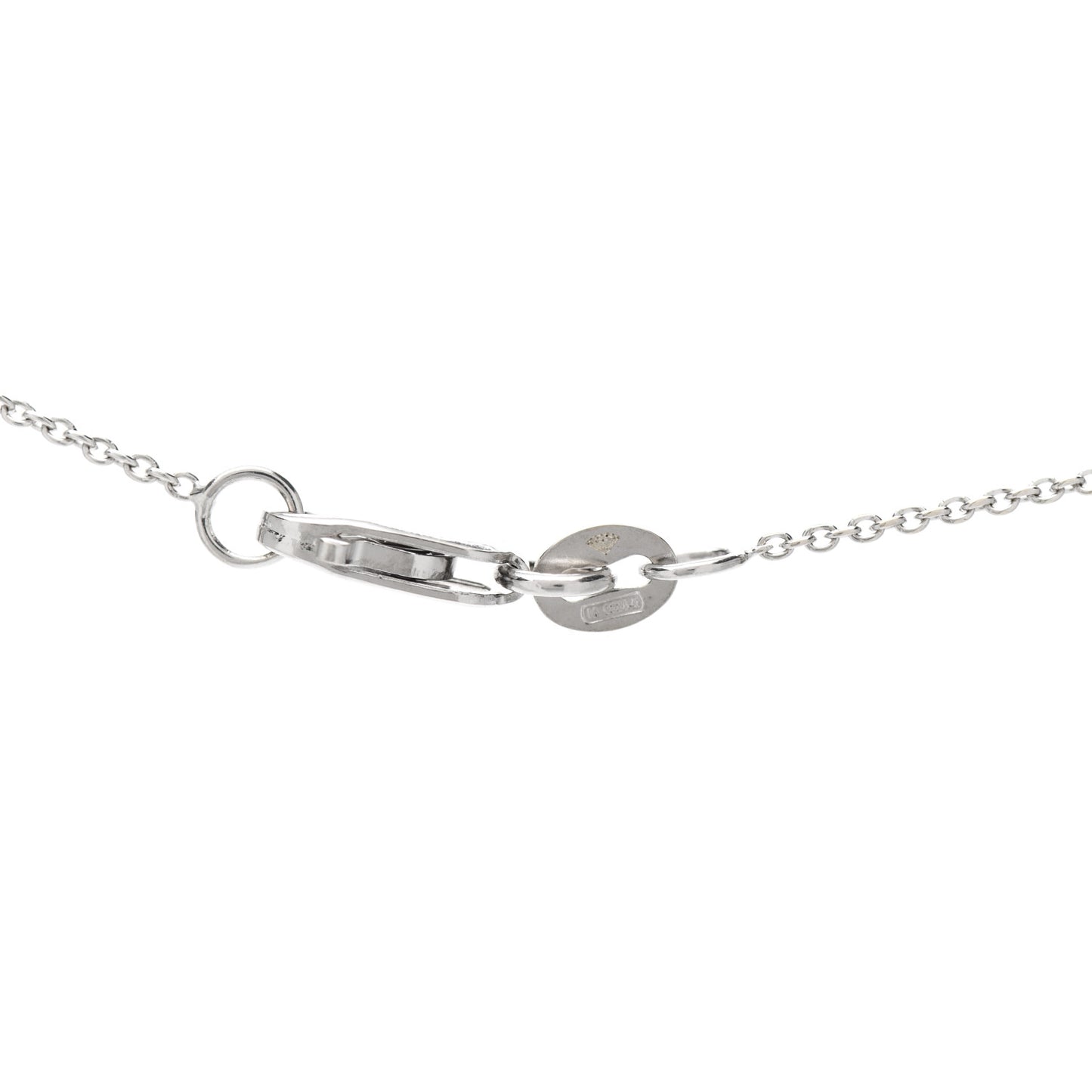 18K White Gold Diamond Cursive Letter C Pendant Necklace
