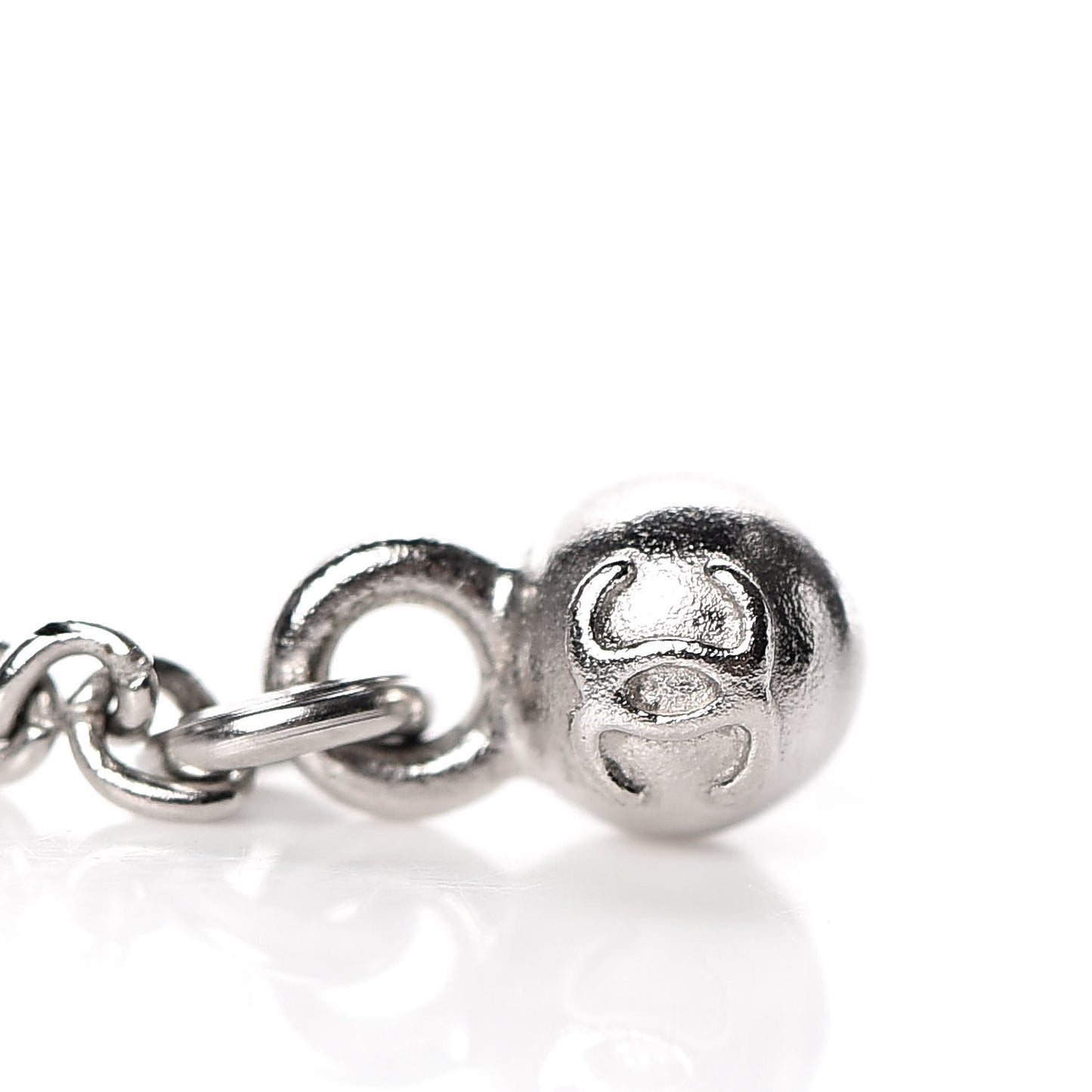 Baguette Crystal CC Dangle Earrings Silver