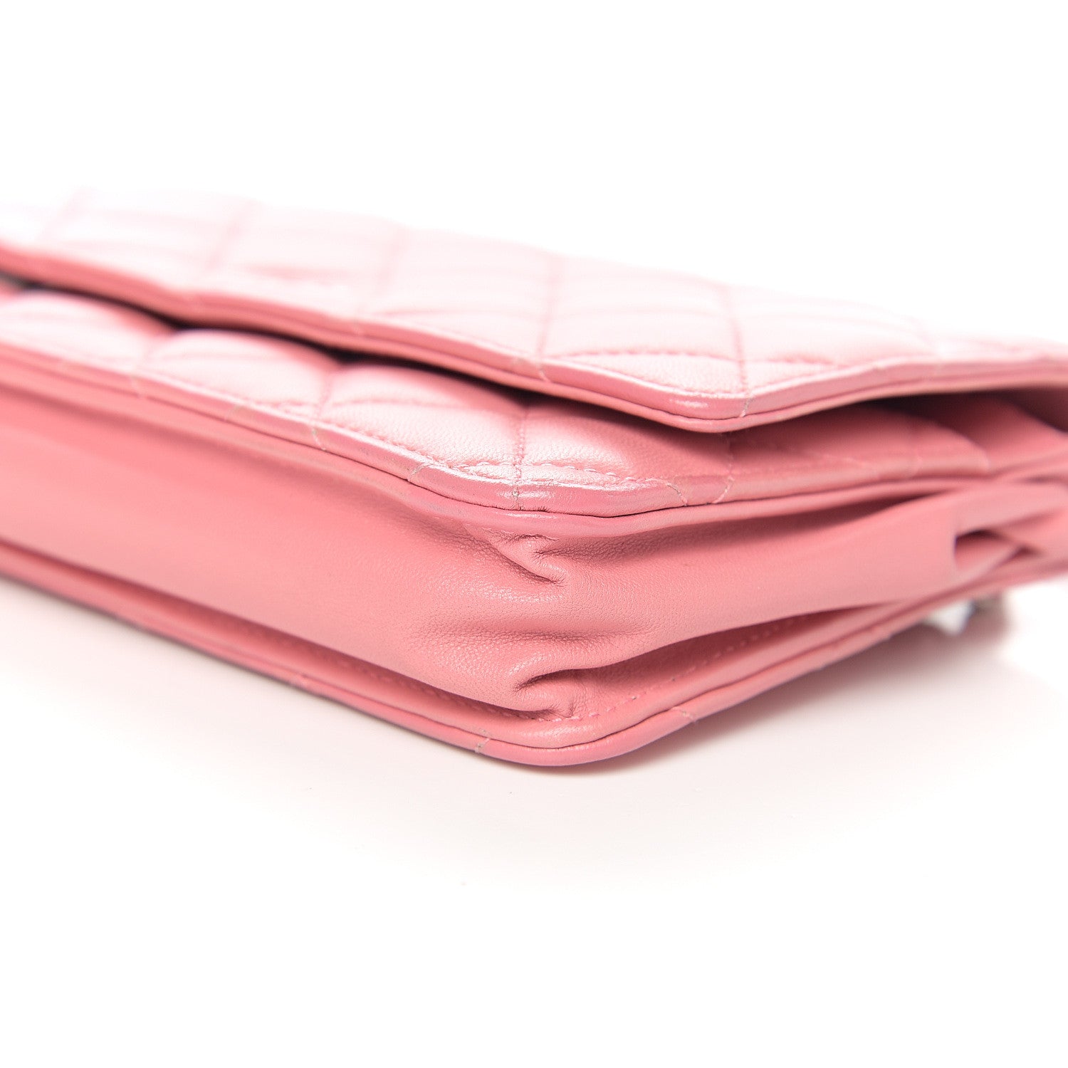 Chanel Lambskin Quilted Wallet On Chain WOC Pink 9 of 10