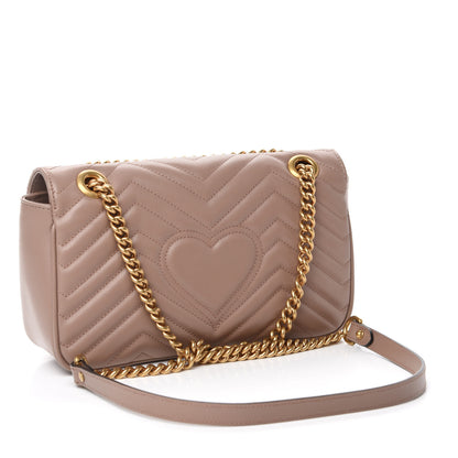 Gucci Calfskin Matelasse Small GG Marmont Shoulder Bag Porcelain Rose 3 of 10