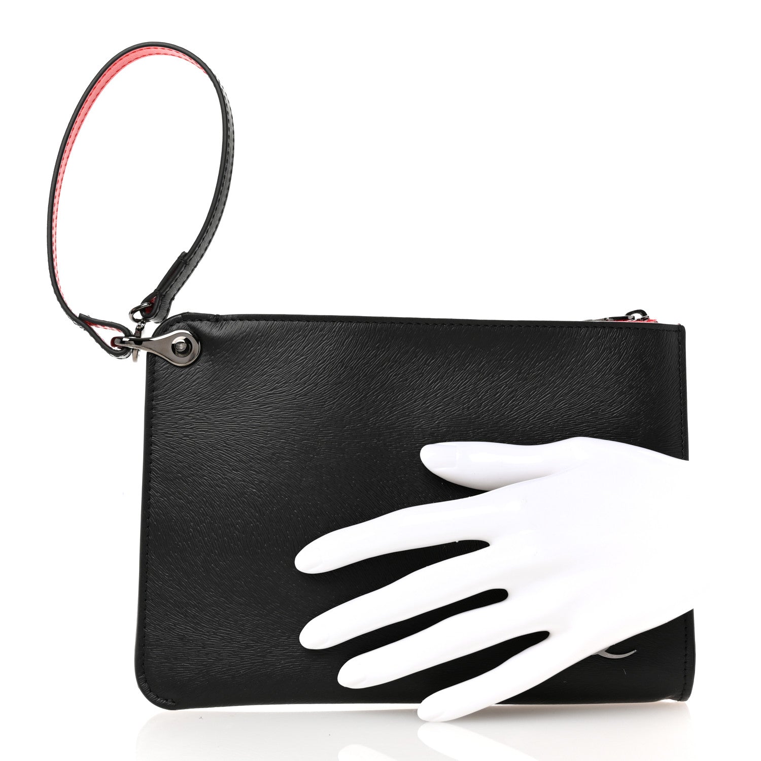 Christian Louboutin Textured Calfskin Loubi54 Pouch Black 2 of 10