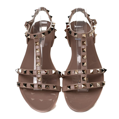 Valentino Garavani PVC Jelly Rockstud Caged Sandals 36 Poudre 5 of 10