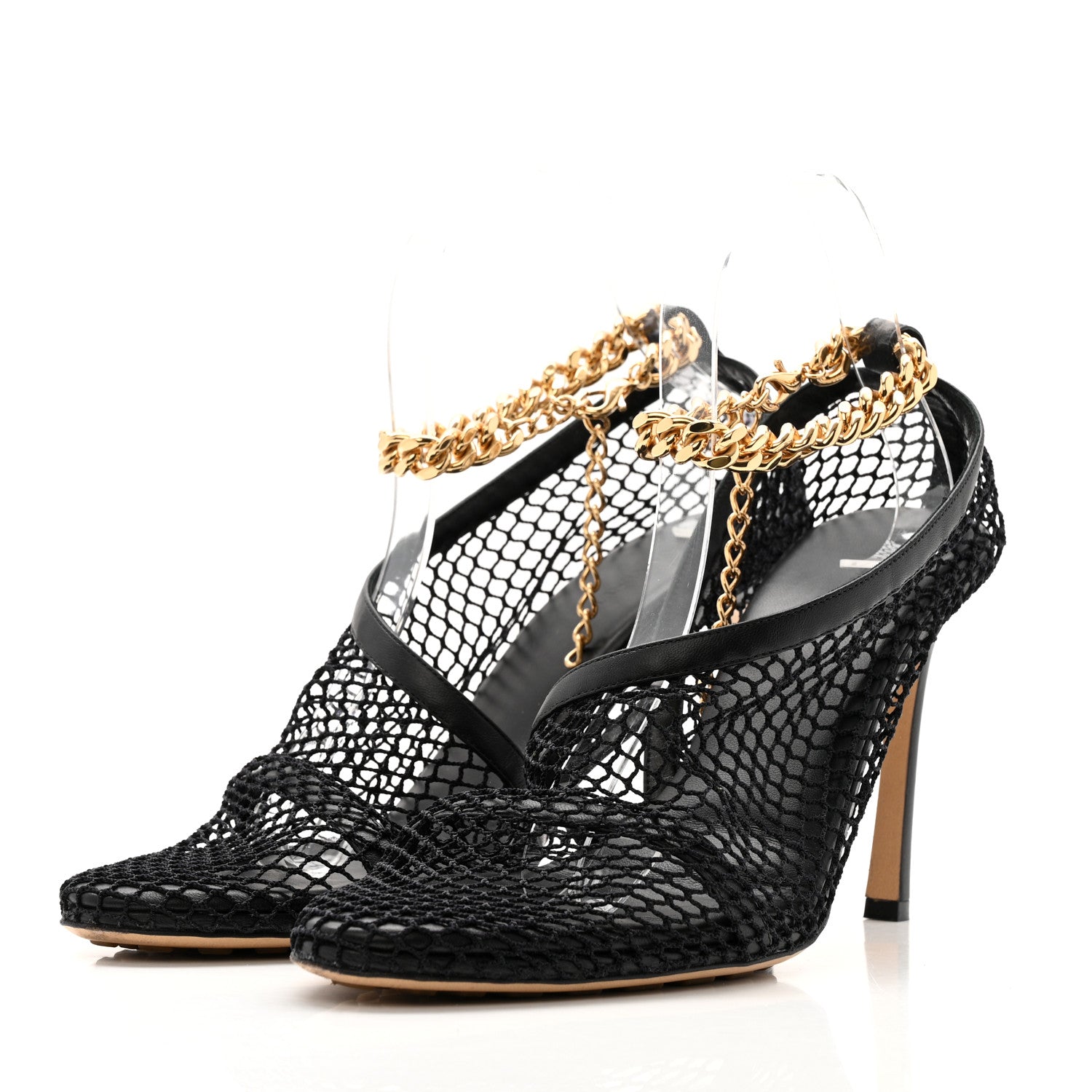 Bottega Veneta Mesh Nappa Chunky Chain Sandals 40 Black 4 of 10