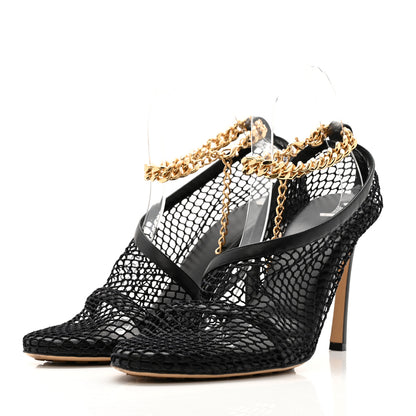 Bottega Veneta Mesh Nappa Chunky Chain Sandals 40 Black 4 of 10