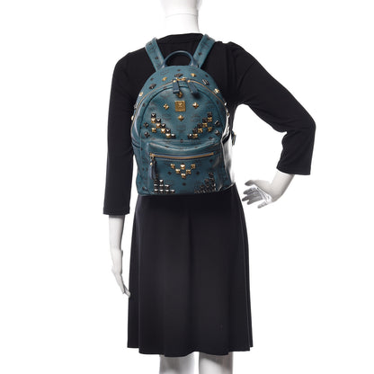 MCM Visetos Studded Small Stark M Backpack Teal 2 of 11
