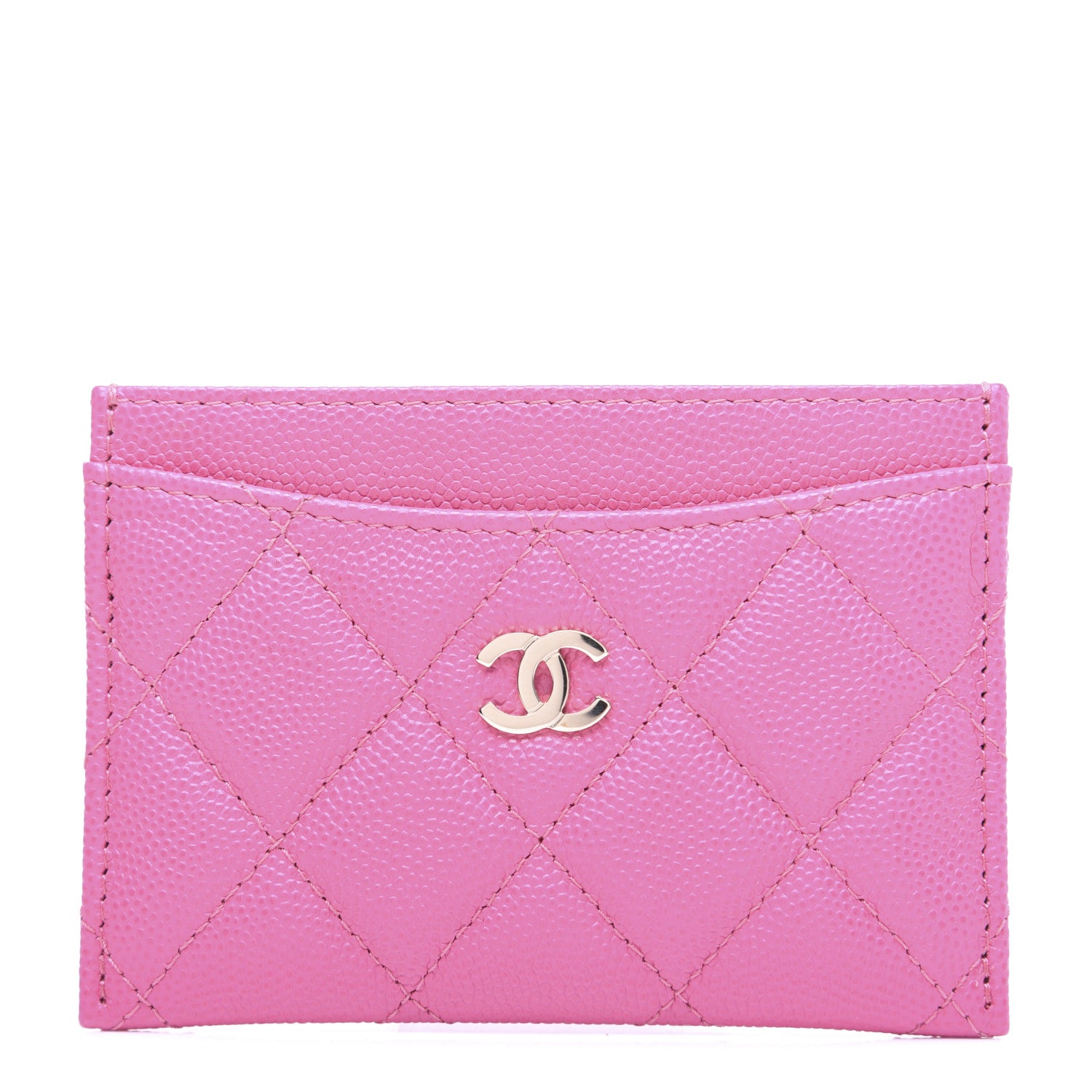 Chanel Caviar Quilted Card Holder Pink 1 of 12