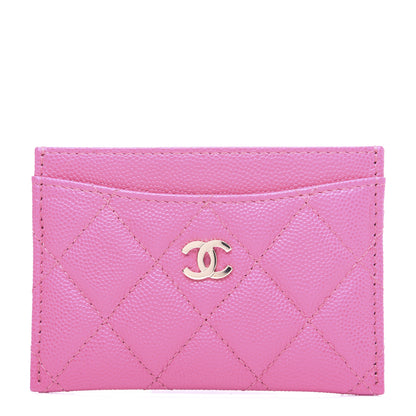 Chanel Caviar Quilted Card Holder Pink 1 of 12