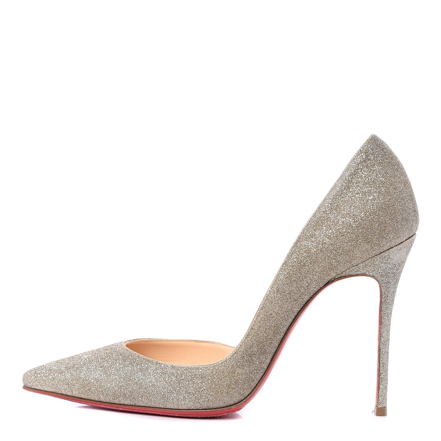 Christian Louboutin Glitter Mini Specchio Iriza 100 Pumps 38 Ivory Light Gold 1 of 10