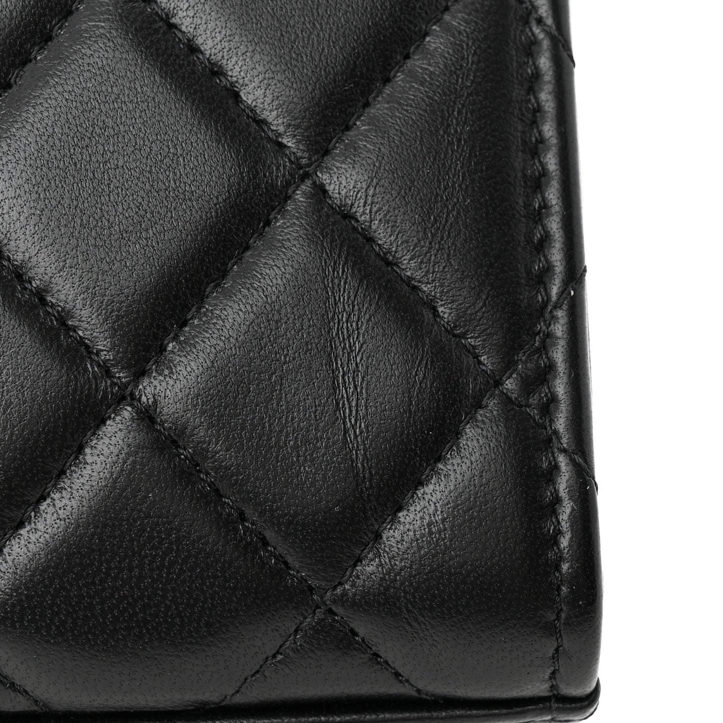 Lambskin Quilted Mini Trendy CC Chain Wallet Black