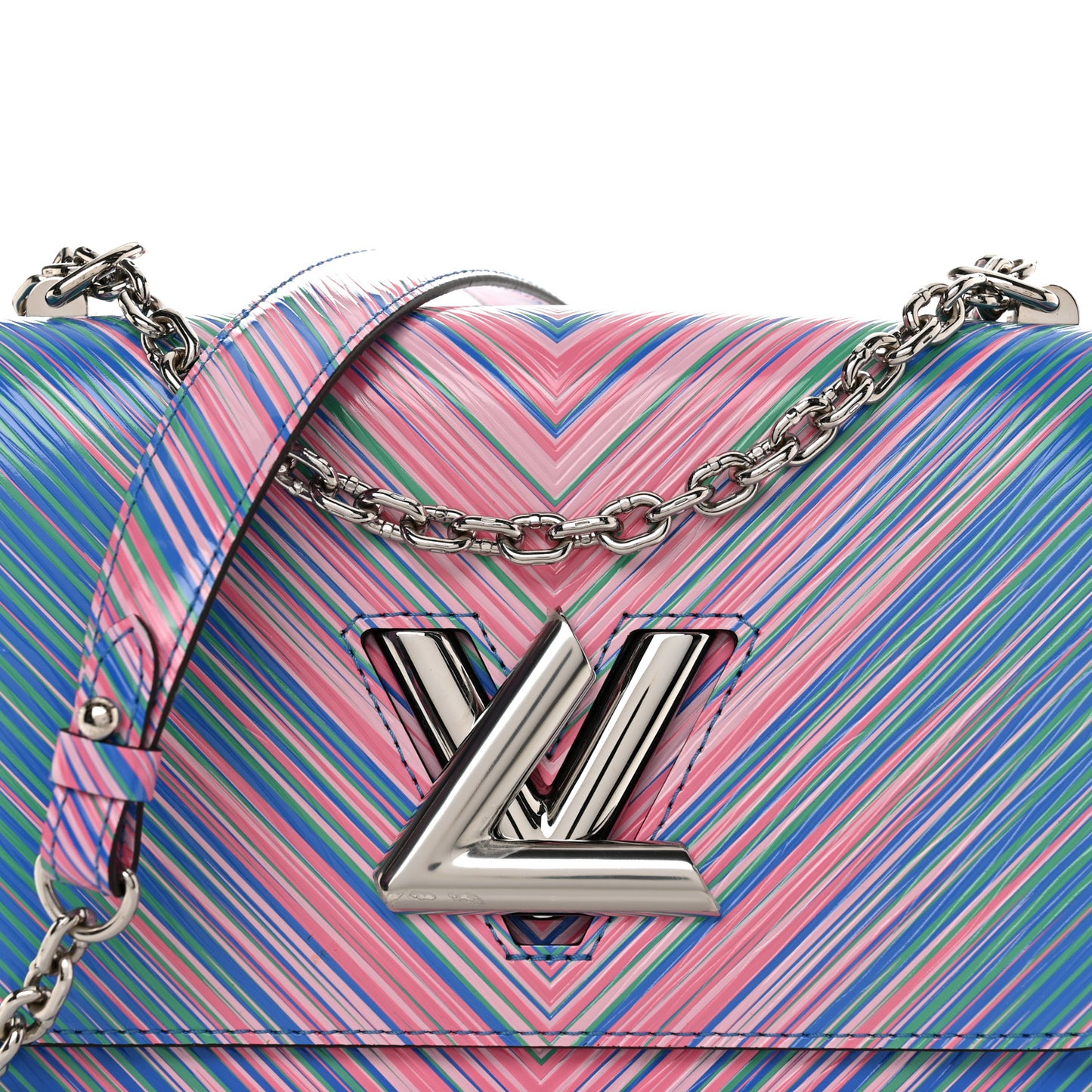 Epi Tropical Twist Shoulder Bag MM Blue Rose