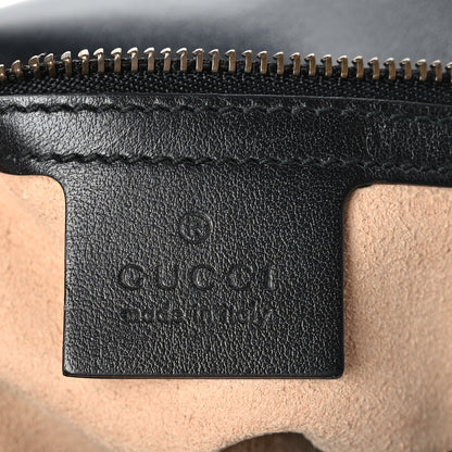 Gucci Calfskin Matelasse Medium GG Marmont Top Handle Shoulder Bag Black 6 of 9