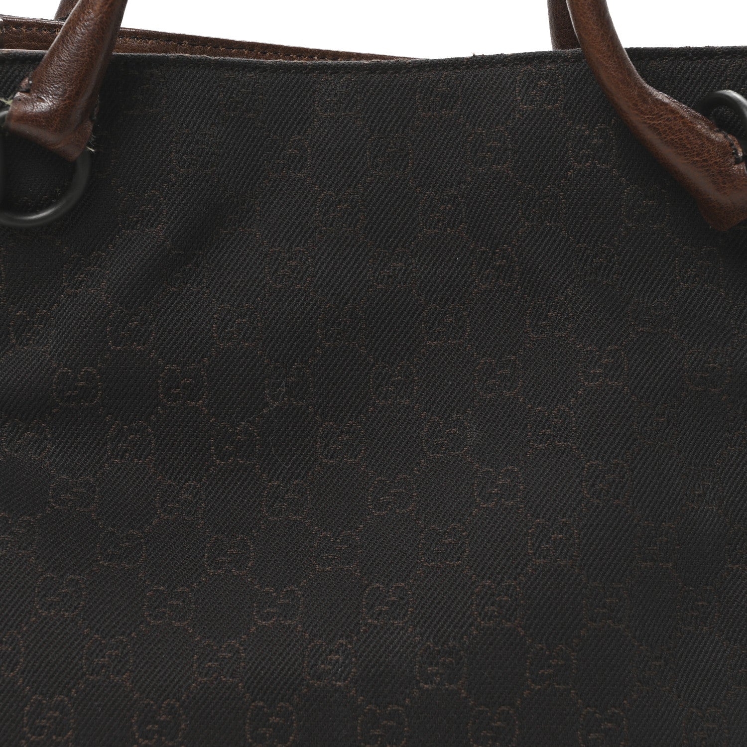 Gucci Monogram Denim GG Shoulder Bag Black Brown 8 of 10