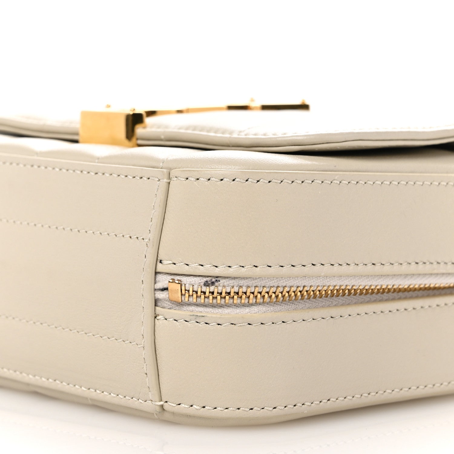 Saint Laurent Lambskin Matelasse Monogram Vicky Camera Bag Crema Soft 10 of 10